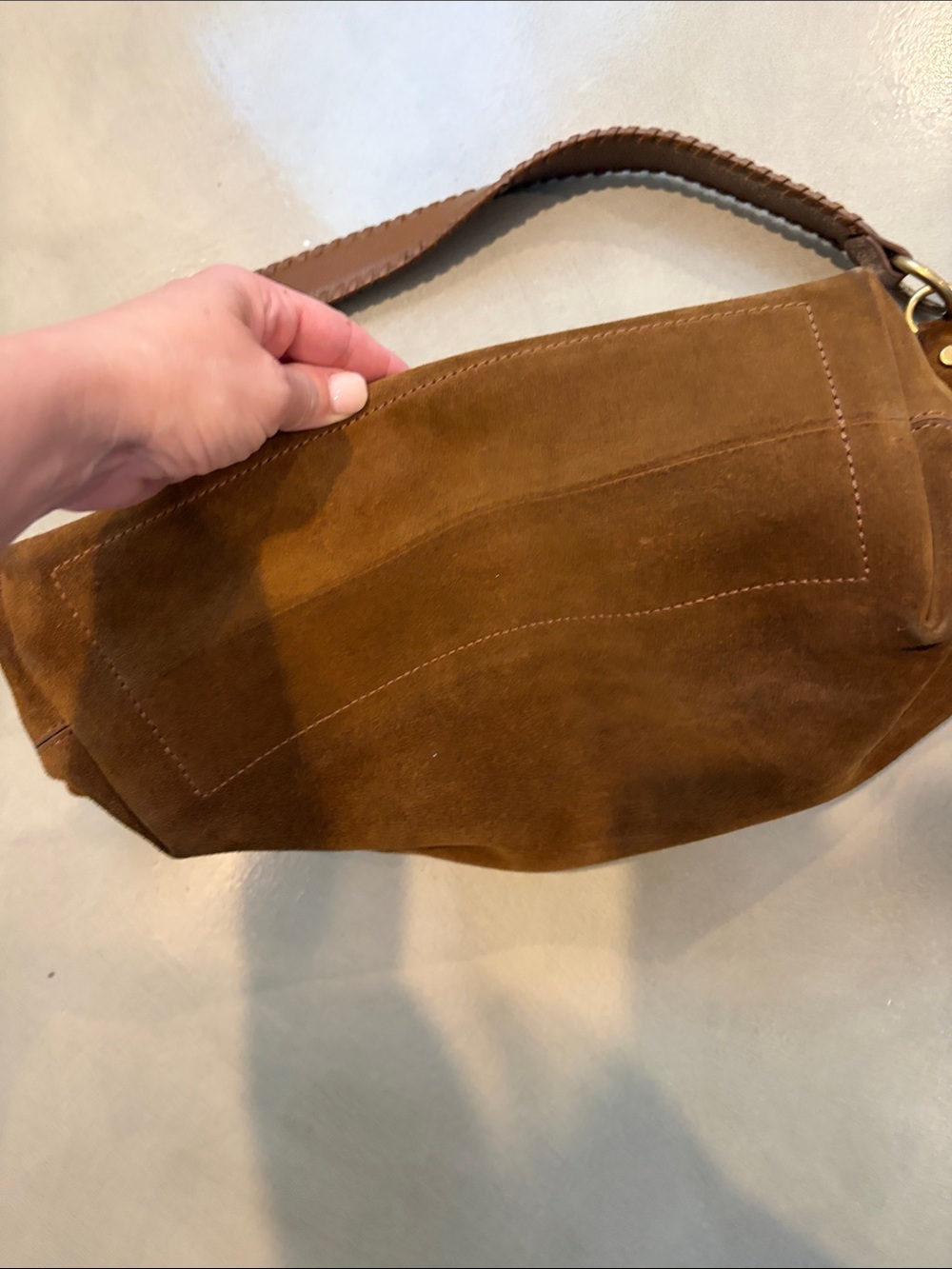 Banana Republic Suede Hobo Bag in Chestnut Brown - Picture 2 of 6